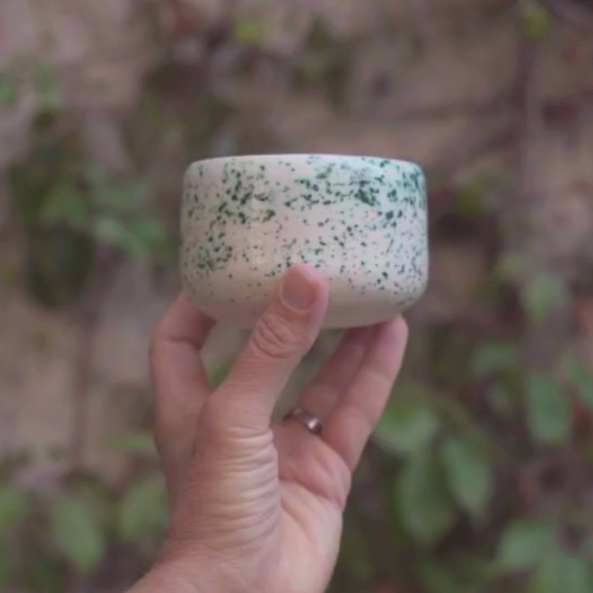 Taza Blanco, Verde Y Manchado Para Matcha