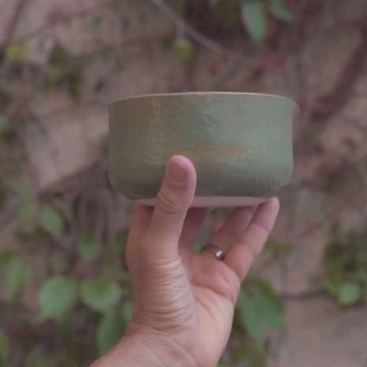 Chawan / Cuenco Marrón Verde Para Matcha
