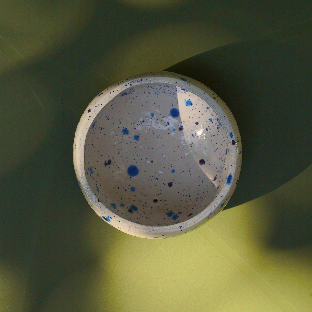 Taza Blanco, Azul Y Manchado Para Matcha
