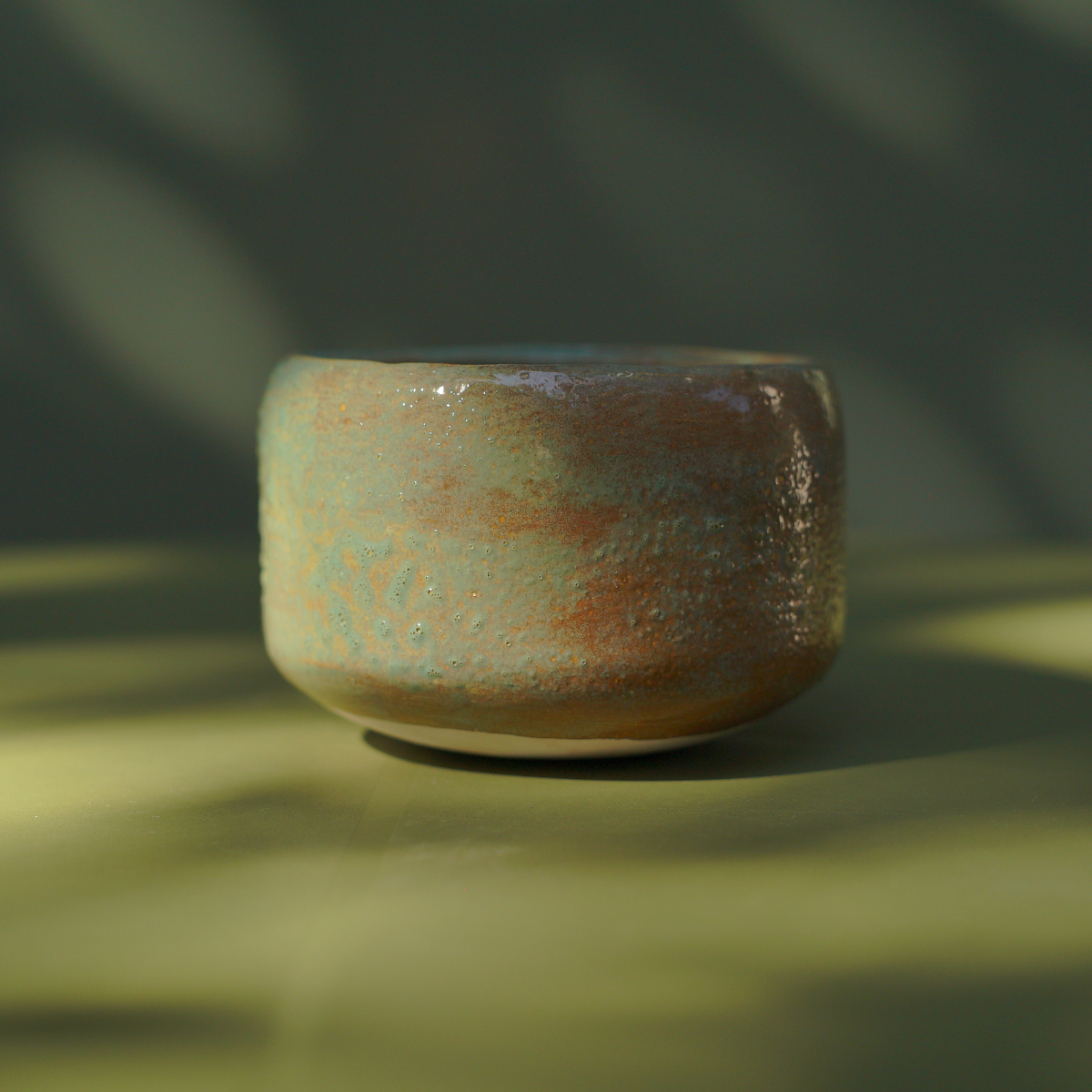 Taza Marrón Verde Para Matcha