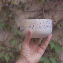 Chawan / Cuenco Blanco, Azul Y Manchado Para Matcha